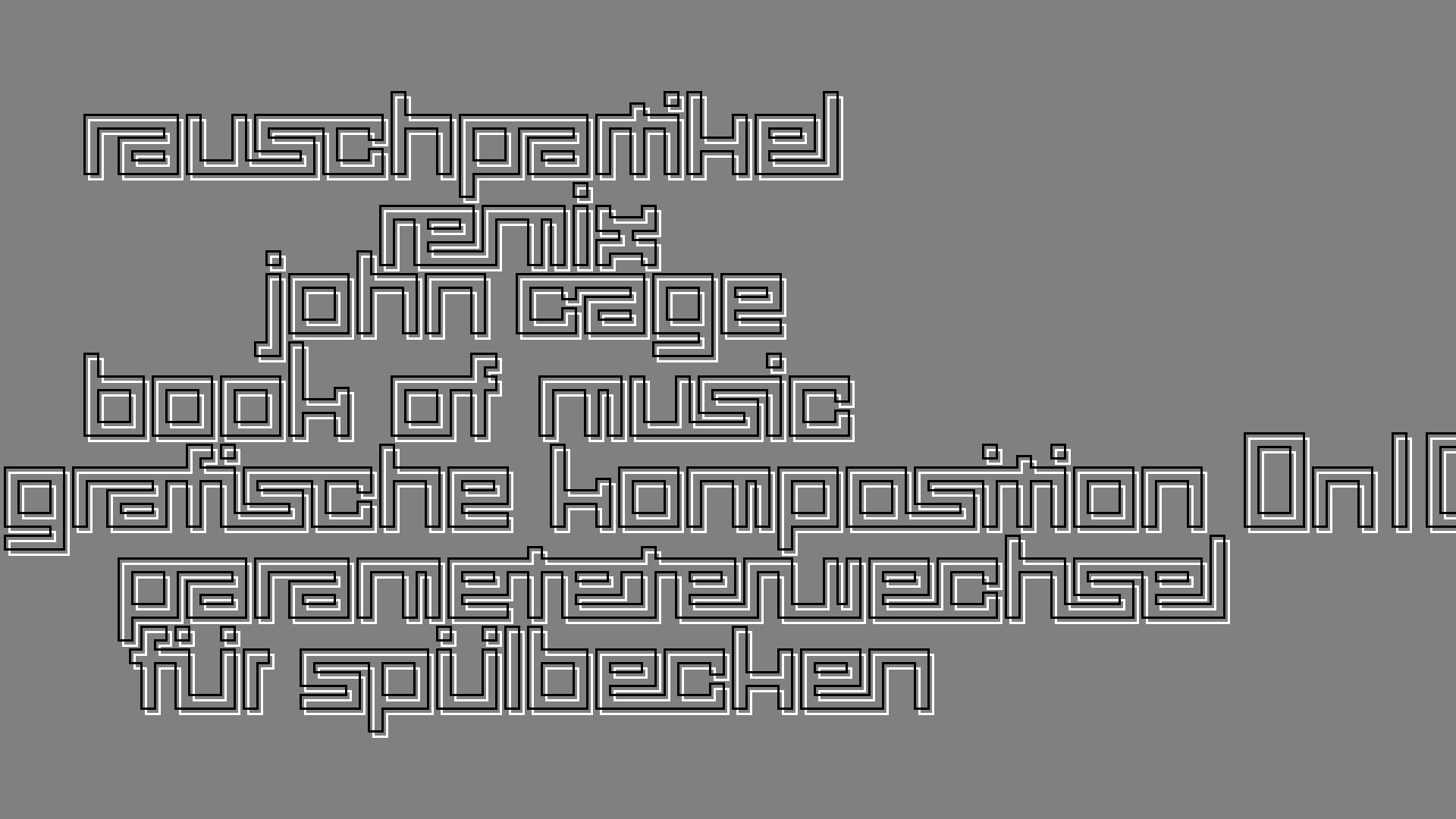 2021-02-02 Wasser in der Sple II, On-Off mit Parameterwechsel (Remix John Cage 'Book Of Music') (Komposition, Remix, Recording, Foto)